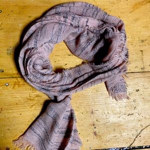 A pink and grey scarf
